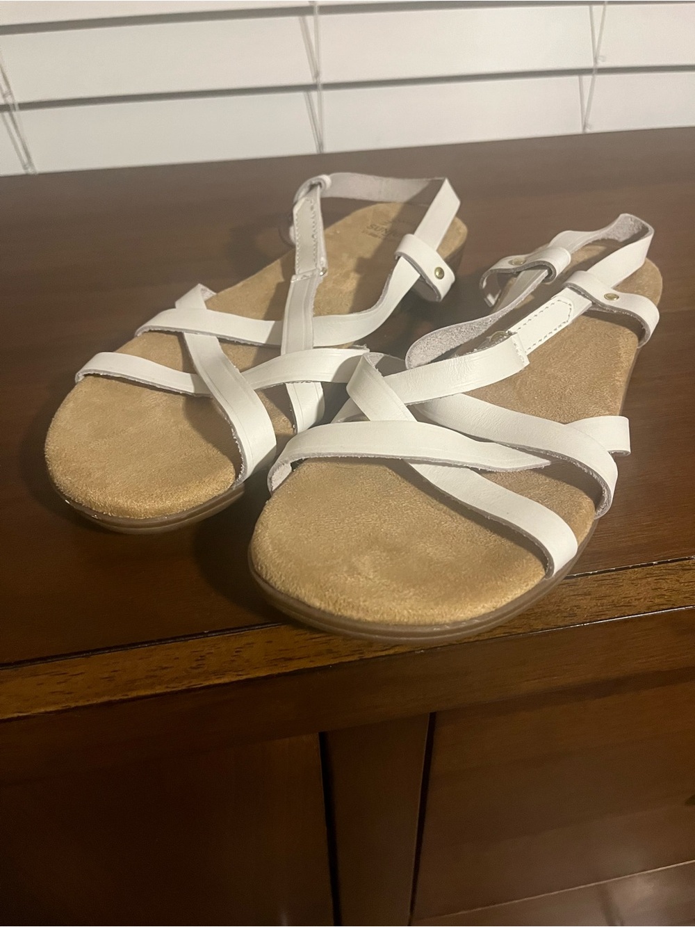 Ladies White Strappy Slingback Sandals